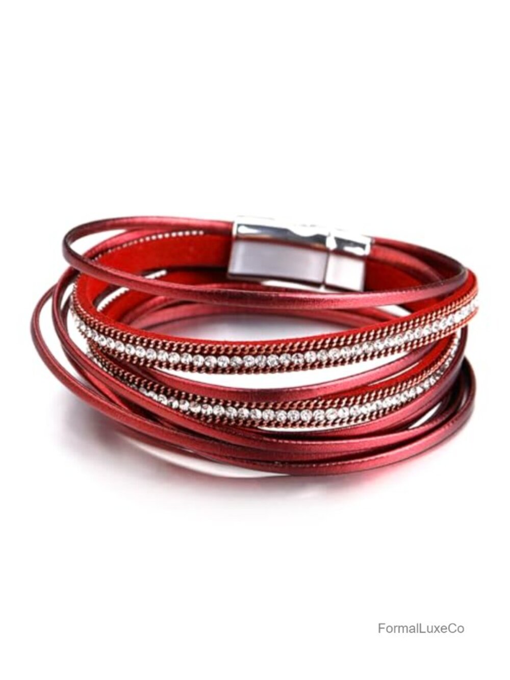 Faux Leather Wrap Bracelet Boho Western Layered Cuff Women Jewelry Stacked